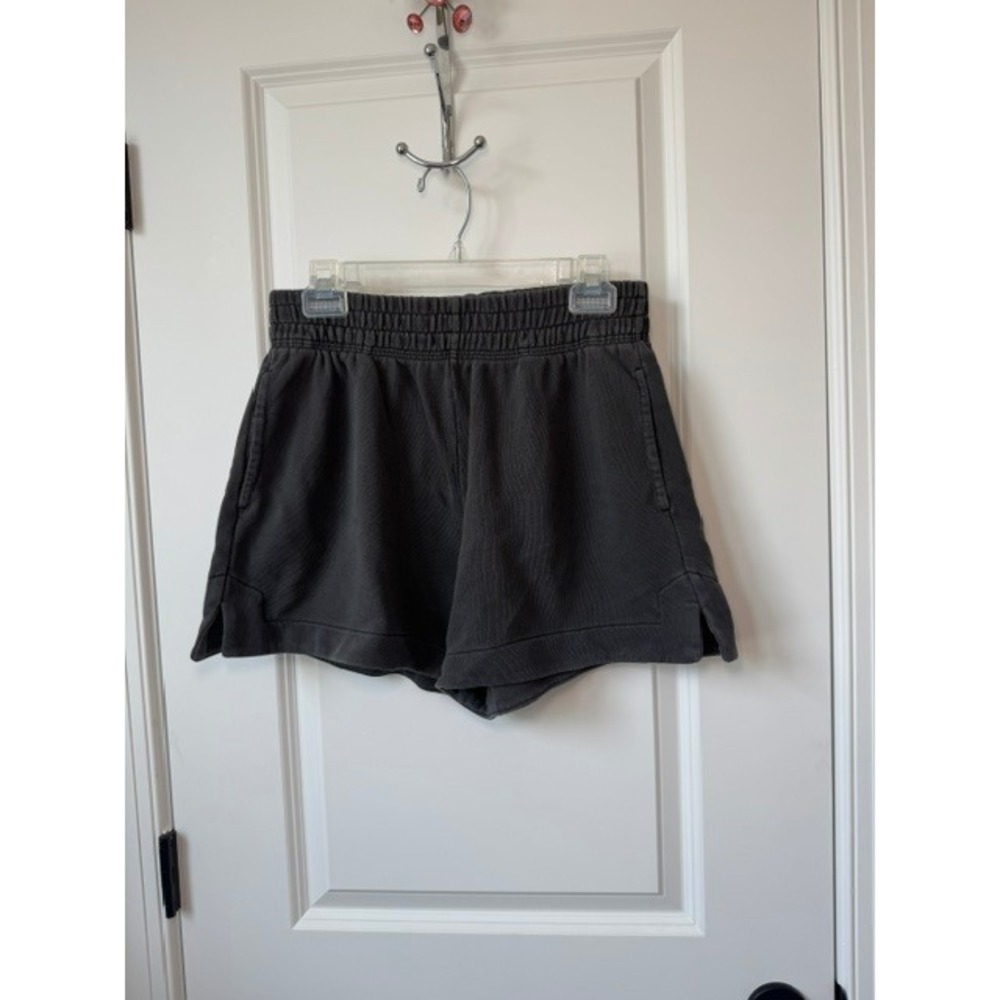 Aerie Womens High Waisted Sweat Shorts Charcoal Gray Mineral Wash Size M